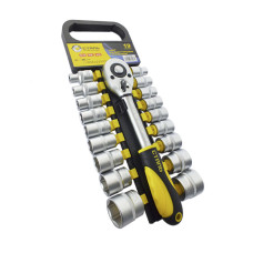 (70007) Набор насадок торцевых (8-32мм) с трещеткой 1/2" 19ед