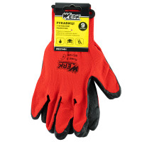 (WE2144H) Рукавички ПЕ червоні, з чорним латексним покриттям р.9 WERK з підв. (WE2144H) Рукавички ПЕ червоні, з чорним латексним покриттям р.9 WERK з підв.