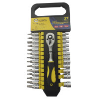 (70089) Набір головок та насадок торц. з тріскачкою 1/4", 27 од. СТАЛЬ (70089) Набір головок та насадок торц. з тріскачкою 1/4", 27 од. СТАЛЬ