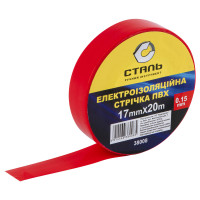 (38008) Електроізоляційна стрічка ПВХ 0,15ммx17ммx20м червона Сталь (38008) Електроізоляційна стрічка ПВХ 0,15ммx17ммx20м червона Сталь
