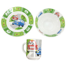 Детский набор посуды VT-402C Автомобили Vittora 3 пр.