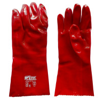 (WE2131) Рукавички з ПВХ покриттям, червоні, повний облив WERK