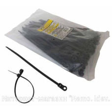 (65012) Стяжка нейлонова чорна 3,5х200мм 100шт.СТАЛЬ