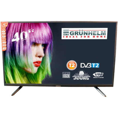 Телевизор GTFHD40T2 Grunhelm купить по оптовой цене с доставкой в магазине Ellada.com.ua