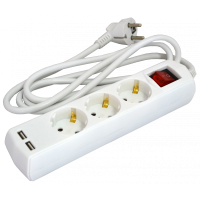 Удлинитель касетный GS3W2MUSB (GRUNHELM)