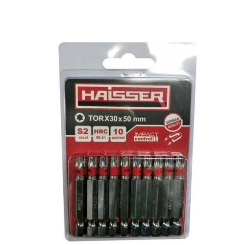 Набор бит Haisser TORX 30X50 мм 10шт купить по оптовой цене с доставкой в магазине Ellada.com.ua