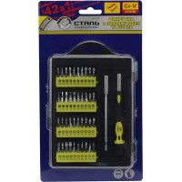 Сталь 49057 Отвертка с удлинителем и битами 42 в 1