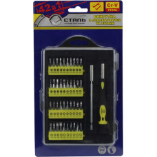 Сталь 49057 Отвертка с удлинителем и битами 42 в 1