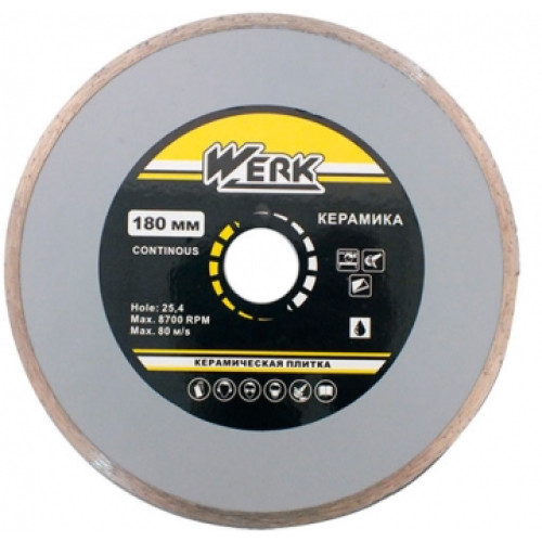 Алмазный диск Werk Ceramics 1A1R WE110122 (180x5x25.4 мм) купить по оптовой цене с доставкой в магазине Ellada.com.ua