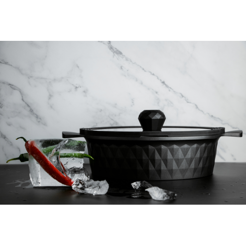 PEPPER Кастрюля - жаровня Black ice (greblon C2) 4.2 л купить по оптовой цене с доставкой в магазине Ellada.com.ua