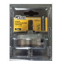 Werk Набор корончатых сверл по гипсокартону и дереву 25-63 мм 1" Werk Набор корончатых сверл по гипсокартону и дереву 25-63 мм 1"