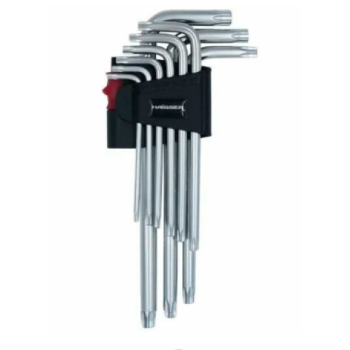 Haisser 48115 Набор Г-образных ключей удлиненных с отверстием TORX 9 шт купить по оптовой цене с доставкой в магазине Ellada.com.ua