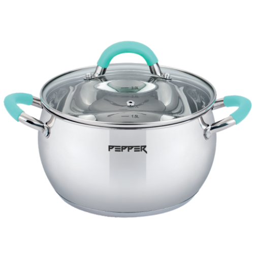 Кастрюля PR-1108-18 Apple Mint PEPPER 18 см 3 л купить по оптовой цене с доставкой в магазине Ellada.com.ua