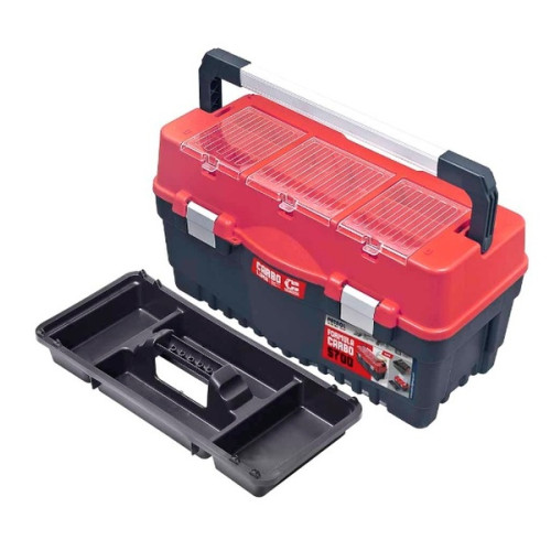 Ящик для инструментов с лотком и металлическими замками 27" Formula S700 Carbo Alu red HAISSER купить по оптовой цене с доставкой в магазине Ellada.com.ua