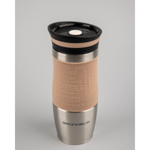 Термокружка Grunhelm GTC203 / GTC204 380 мл бежевая / коричневая купить по оптовой цене с доставкой в магазине Ellada.com.ua
