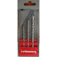 Набор сверл по бетону - 5,6,8мм, 3шт (HAISSER)