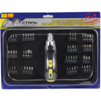 Сталь 49053 Отвертка реверсивная с набором бит 71 в 1 Сталь 49053 Отвертка реверсивная с набором бит 71 в 1