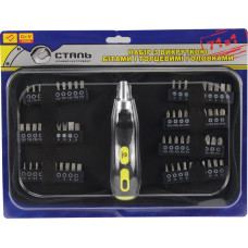 Сталь 49053 Отвертка реверсивная с набором бит 71 в 1