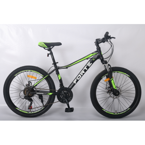 Велосипед Forte Warrior МТВ 24"/13" (117801) черно-зеленый купить по оптовой цене с доставкой в магазине Ellada.com.ua