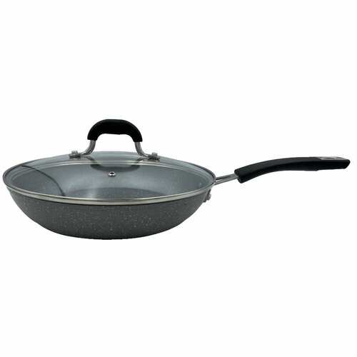 Сковорода с крышкой GUSTO GT-2107-26/1 покрытие GRANITE 260*50 мм купить по оптовой цене с доставкой в магазине Ellada.com.ua