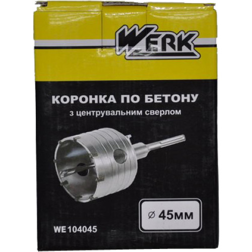 Коронка Werk 45 мм SDS-plus купить по оптовой цене с доставкой в магазине Ellada.com.ua