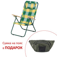 Кресло-шезлонг "Ясень" d20 мм (бязь клетка Релакс)