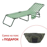 Раскладушка "Диагональ" d22 мм (текстилен зелено-белая полоса)