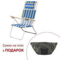 Кресло-шезлонг "Ясень" d20 мм (текстилен сине-жёлтый)