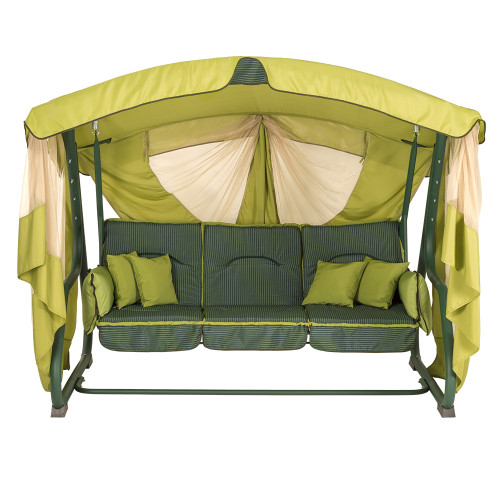 Качели "Алиса" (Олефин Зеленый, двусторонняя) в подарок Кресло-качалка