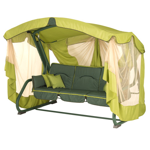 Качели "Алиса" (Олефин Зеленый, двусторонняя) в подарок Кресло-качалка