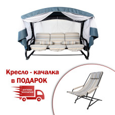 Качели "Кристина" (Дралон бежево-серая полоса)