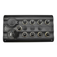 Панель на 4 переключателя автомат 82х107мм + прикуриватель и USB порт HF60-046PN