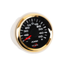 Амперметр ECMS HMA2-BG±80A диаметр 52мм, рамка — золото, дисплей — черный