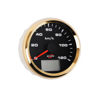 GPS спидометр ECMS HMG3-BG-120KL диаметр 85мм, рамка — золото, дисплей — черный