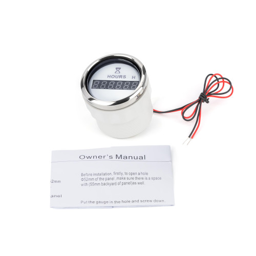 Цифровой счетчик моточасов I GAUGE 52MM (белый) LED дисплей купить по оптовой цене с доставкой в магазине Ellada.com.ua