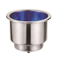 Стаканодержатель нержавейка с LED подсветкой синяя ААА 54099-02BU