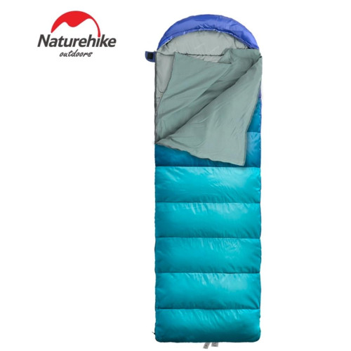 Спальный мешок с капюшоном Nature Hike U280-P с фибер вставкой (190+30)x75см, вес 2кг, 3-8? синий купить по оптовой цене с доставкой в магазине Ellada.com.ua