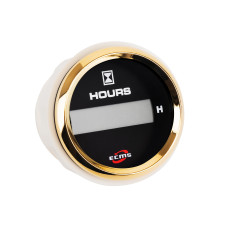 Счетчик моточасов ECMS HLH2-BG-HS диаметр 52мм, рамка — золото, дисплей — черный