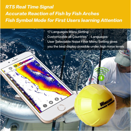 Переносной эхолот Phiradar BT100 блютуз купить по оптовой цене с доставкой в магазине Ellada.com.ua