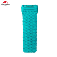 Одинарный надувной матрац с подушкой Nature Hike ULTRALIGH TPU 185x54x3см. Вес 460гр, синий