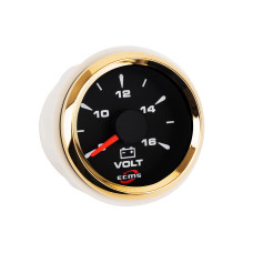 Вольтметр ECMS HMV2-BG-8-16 диаметр 52мм, рамка — золото, дисплей — черный