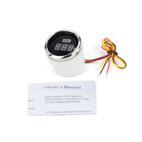 Цифровой вольтметр I GAUGE 52MM с функцией предупреждения (черный) LED дисплей 8-16В