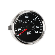Спидометр ECMS PMS3-BS-55MI диаметр 85мм, рамка — хром, дисплей — черный