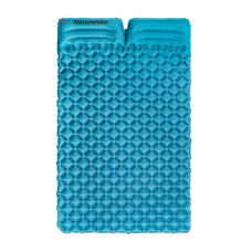 Двойной надувной матрац с подушками Nature Hike ULTRALIGH TPU 185x115x5см. Вес 965гр, синий