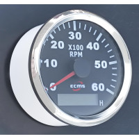 Тахометр со счетчиком моточасов ECMS (черный) 900-00014