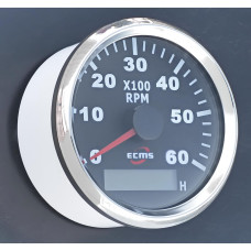 Тахометр со счетчиком моточасов ECMS (черный) 900-00014