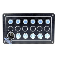 Панель на 5 переключателей + 1 прикуриватель Тайвань 10052-BK