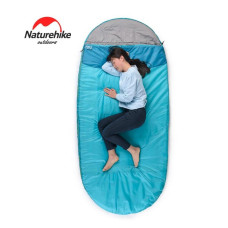 Спальный мешок Nature Hike PAD200 овальной формы (200+30)*100см вес 1,6кг, 8-15? синий