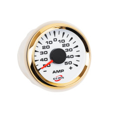Амперметр ECMS HMA2-WG±80A диаметр 52мм, рамка — золото, дисплей — белый