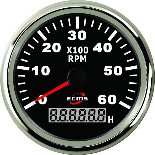 Тахометр с моточасами ECMS CMH3-BS-3K 85мм черный 901-00006 СЕРИЯ ЭКОНОМ купить по оптовой цене с доставкой в магазине Ellada.com.ua